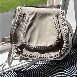 Rebecca Minkoff Gray Crossbody Bag with Whipstitch Detail